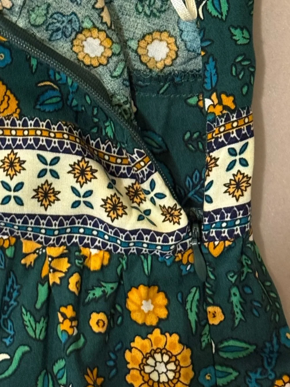 NWT Umgee Green and Blue Patterned Maxi Dress - Picture 10 of 11